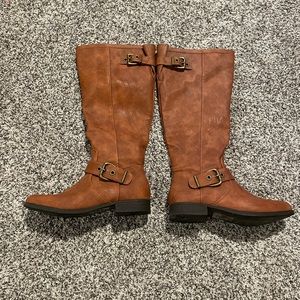 Knee high buckle detail boots